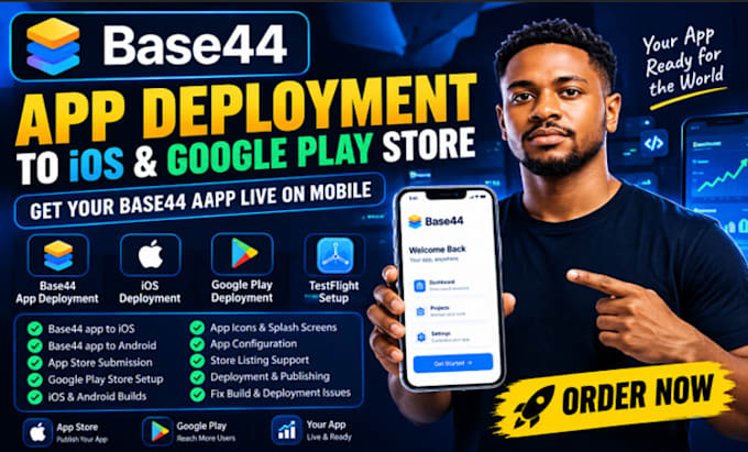 do base44 app deployment to ios and google play store