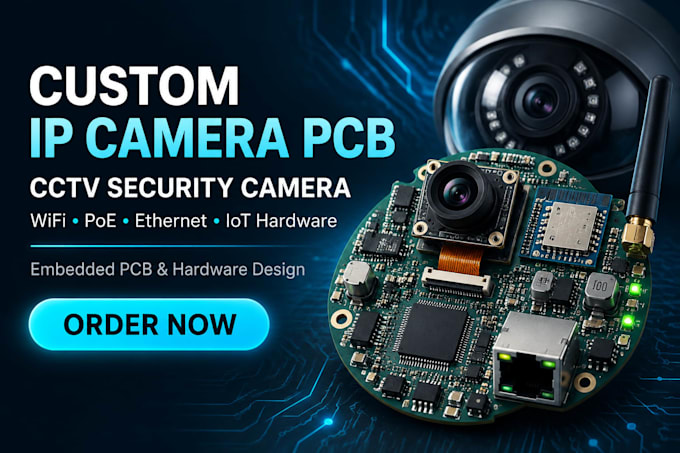 custom IP camera pcb, cctv security camera, wifi poe ethernet iot hardware