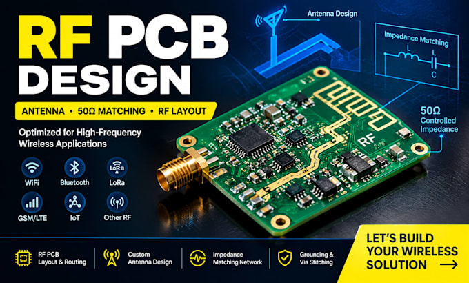 design rf pcb, antenna,high speed pcb impedance matching and wireless pcb layout