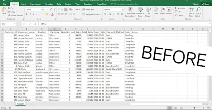 do professional data cleaning and preprocessing in excel or python
