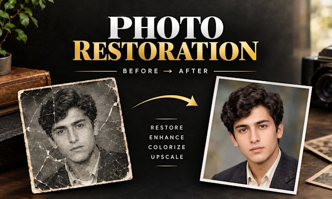 restore, enhance, colorize and upscale old photos