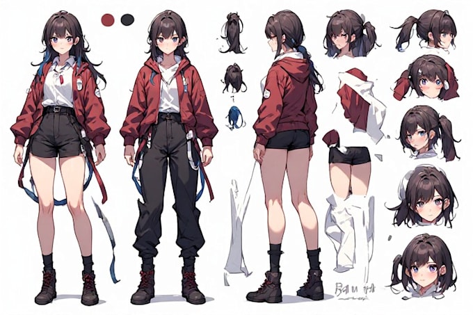 draw anime character sheet reference design
