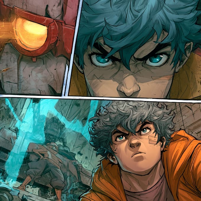 illustrate action packed comic scenes with unique visuals