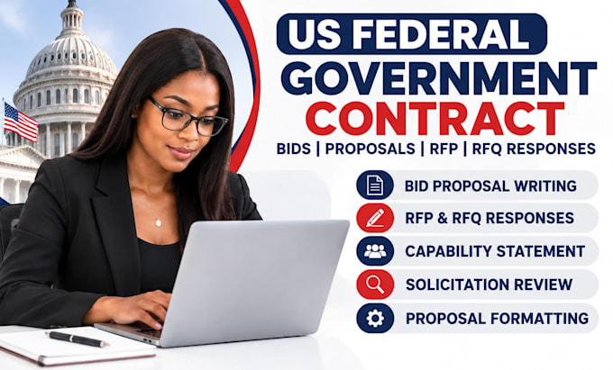 write US federal government win contract bids proposals rfp and rfq responses