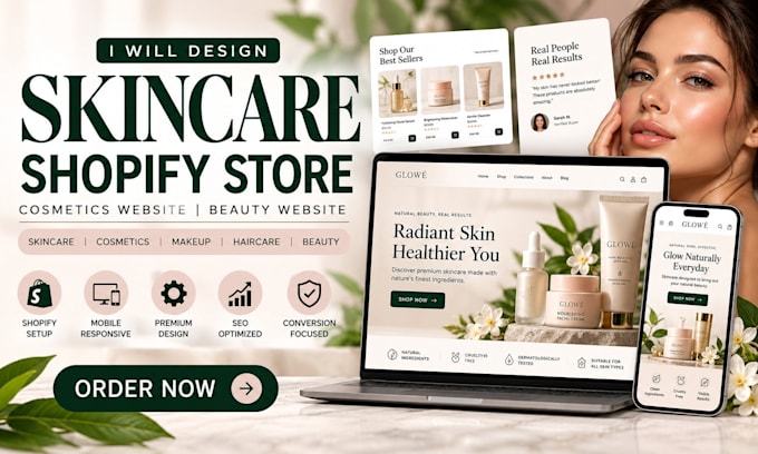 design beauty shopify store skincare website cosmetics store