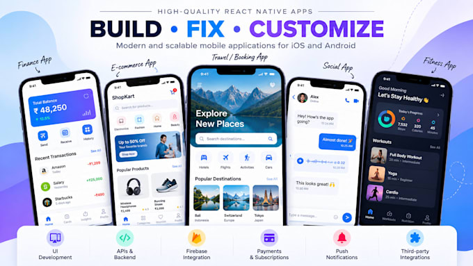 develop, fix, and customize your react native app