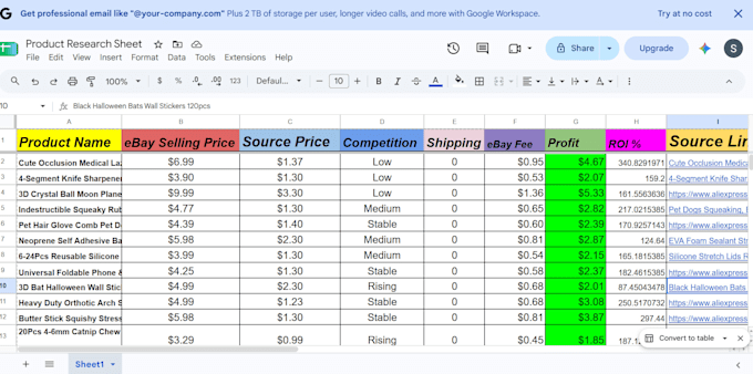 do ebay product hunting