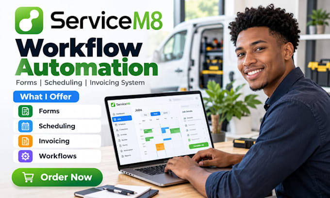 setup servicem8 workflow automation forms scheduling and invoicing system