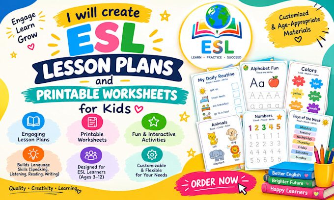 create esl lesson plans and printable worksheets for kids
