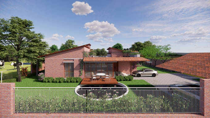 create photorealistic 3d exterior house renderings