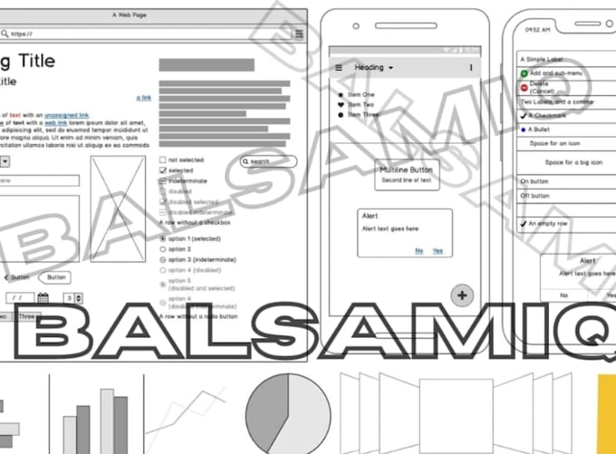 create balsamiq website and app wireframe, mockup and prototype