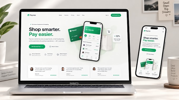 design and build modern responsive ai landing page website
