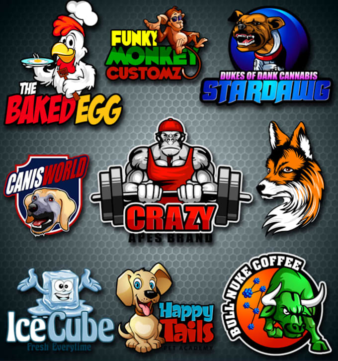 create unique animal, nft, mascot, cartoon character logo
