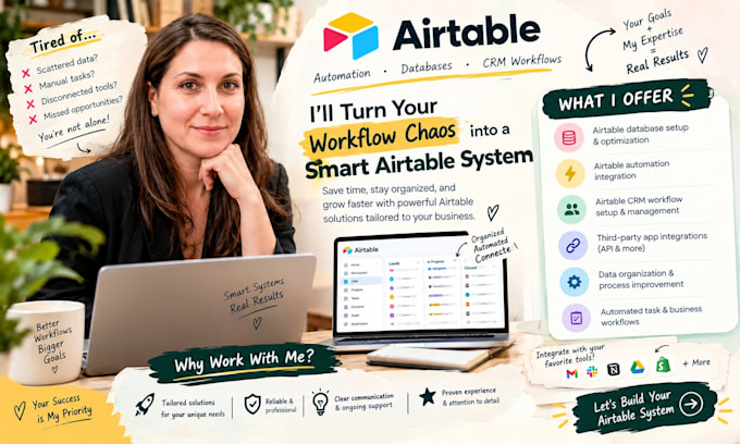 setup airtable automation integration , airtable database, airtable crm workflow