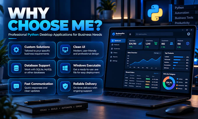 develop a custom python desktop application for windows