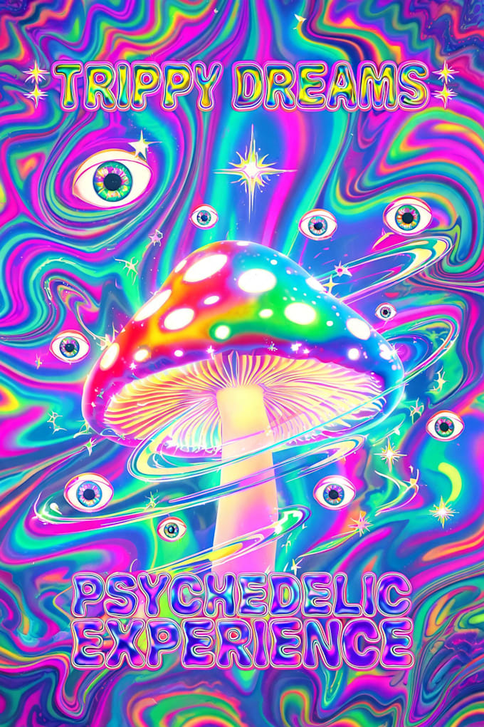 design retro psychedelic poster art