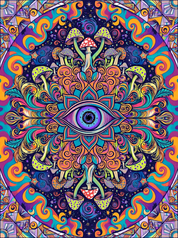 make trippy psychedelic poster designs