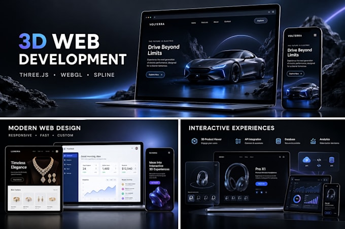 build an interactive 3d website using threejs and webgl