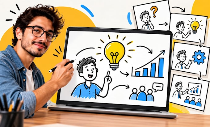 create animated hand drawn slides that explain complex ideas clearly to audience
