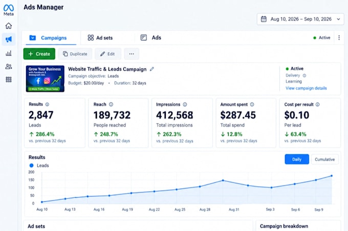 create facebook and instagram ads campaign
