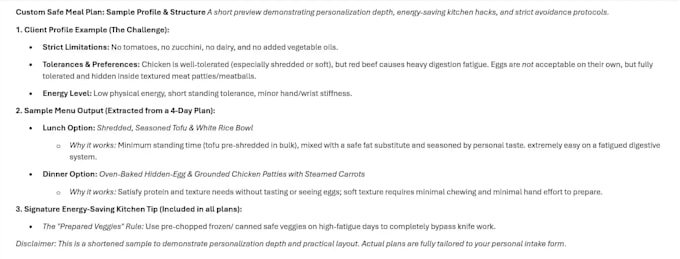 create a custom meal plan for complex dietary restrictions