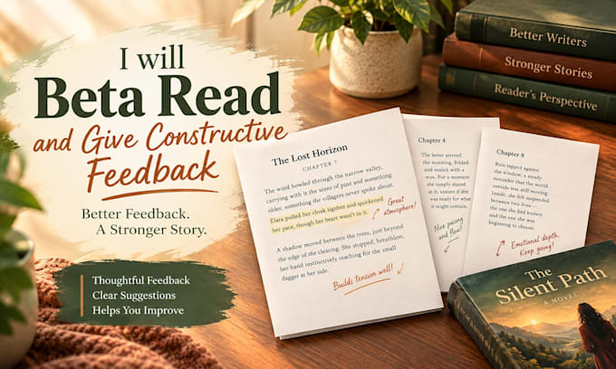 be your beta reader and give constructive feedback