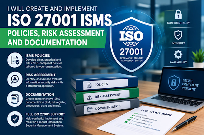 create and implement iso 27001 isms policies, risk assessment and documentation