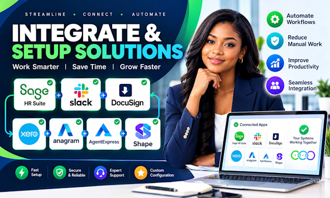 integrate sage HR suite with slack docusign xero anagram agentexpress shape