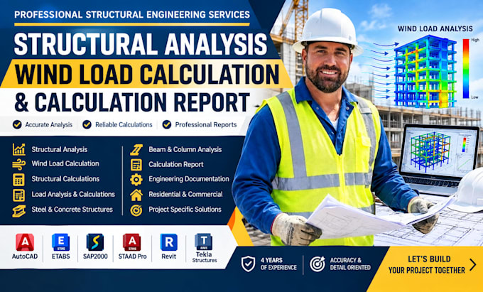 do structural analysis wind load calculations structural calculation report