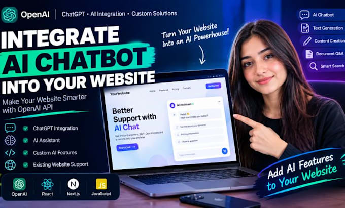 integrate openai API and ai chatbot into your website