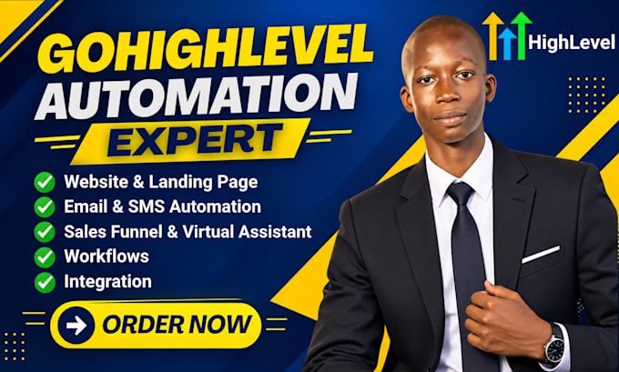 setup gohighlevel automation, CRM, workflows, funnels and email SMS