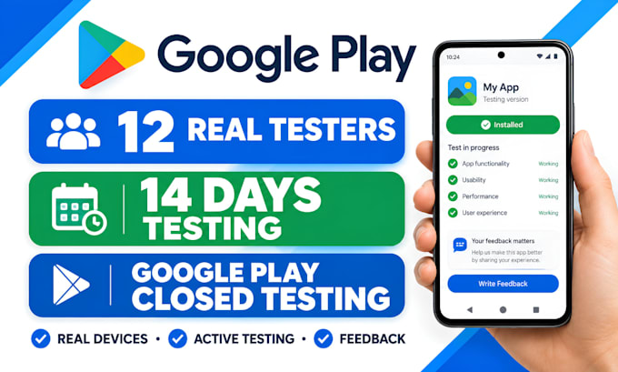 12 testers closed testing  20 testers app testing google play testers