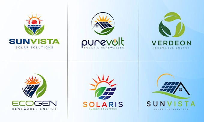 design a modern solar energy and electrical logo