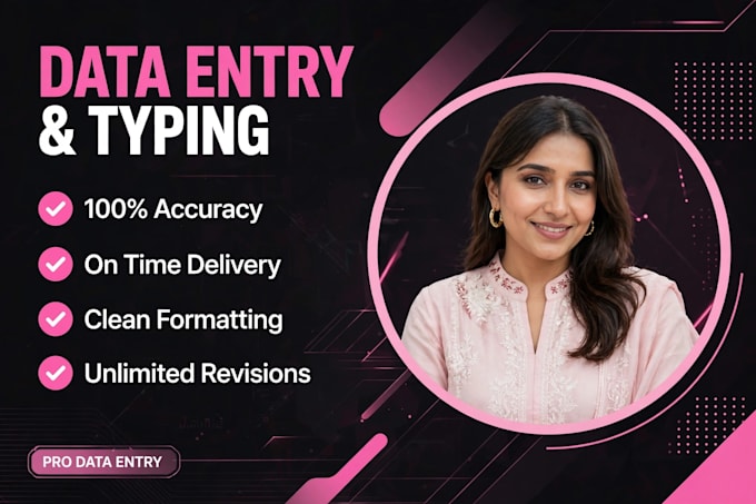 do professional data entry ms excel and typing work