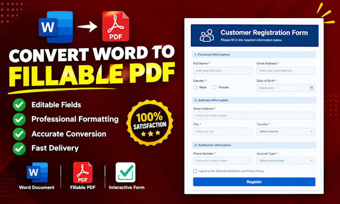 create an interactive fillable pdf form