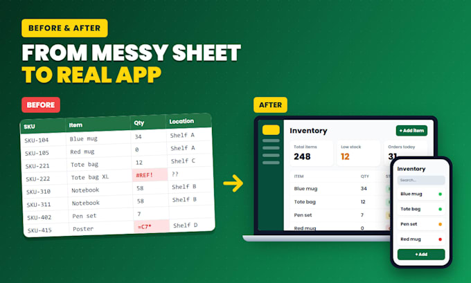 turn your excel or google sheet into a simple web app