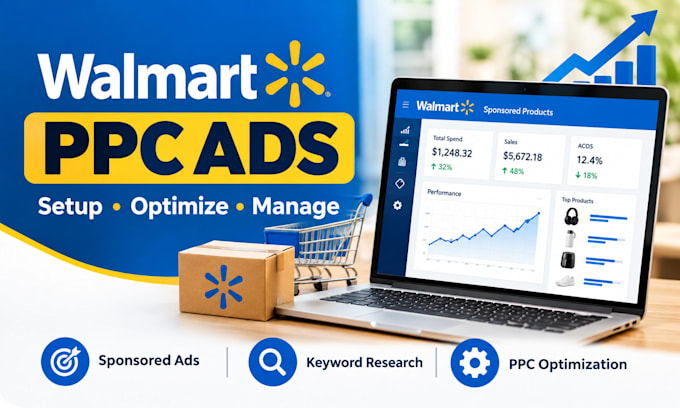 setup and optimize walmart PPC ads, sponsored products and campaigns