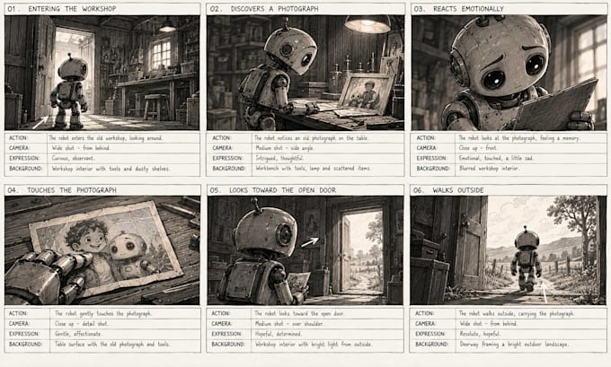 create 2d animation storyboards