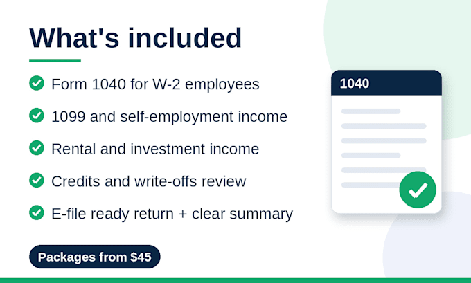prepare and file your US tax return, form 1040 and schedule c