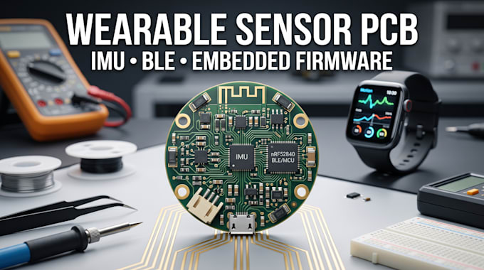 design wearable sensor pcb, imu sensor fusion, ble and embedded firmware