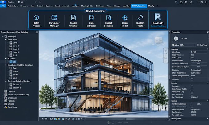 develop custom revit API plugins for bim automation