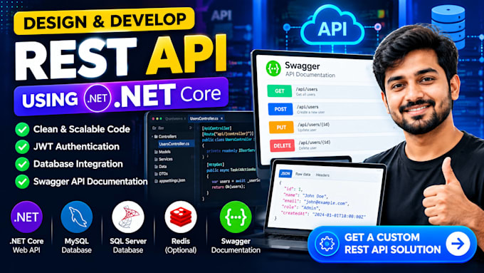 design and develop rest apis using dot net core