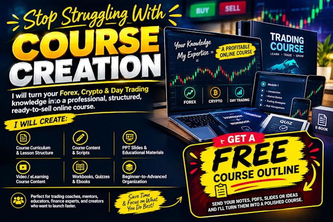 create forex course, trading, stock, crypto, course and online course content
