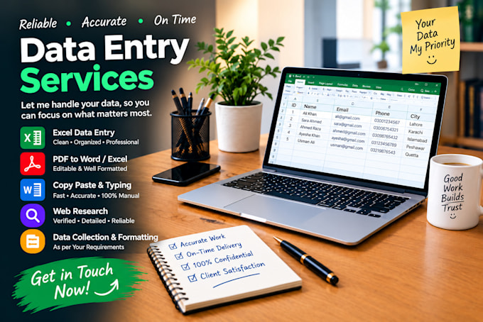 do any data entry work accurately