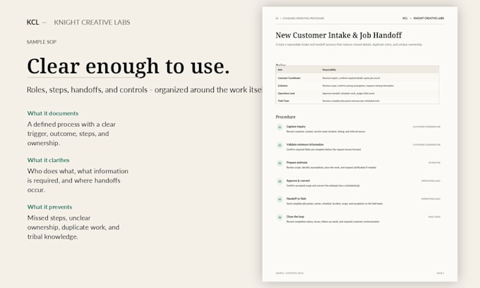 document and improve your business process with a professional sop