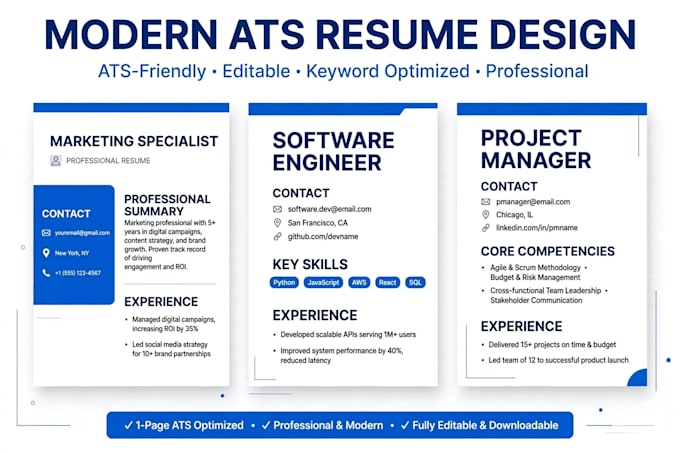 write ats optimized professional resume