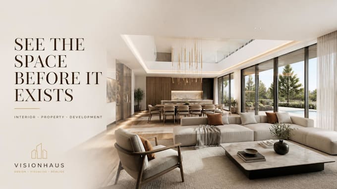 create 3d architectural visualization, walkthrough and real estate rendering