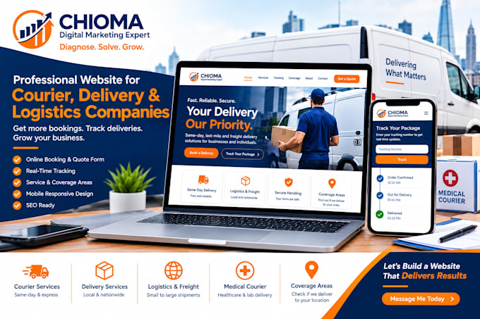 design a modern courier and delivery company website