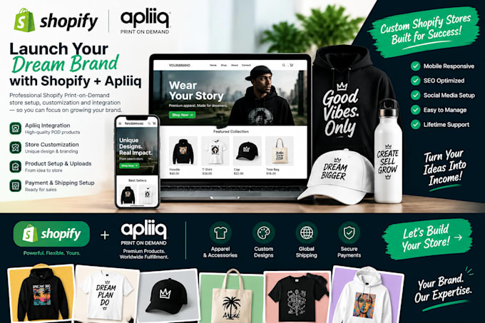 set up your shopify print on demand store with apliiq