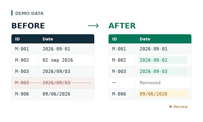 clean and organize your excel or CSV data